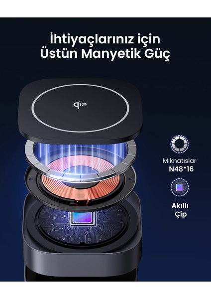 2-In-1 Magsafe Kablosuz Hızlı Şarj Standı - 35316