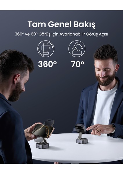 2-In-1 Magsafe Kablosuz Hızlı Şarj Standı - 35316