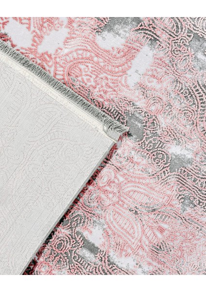 Leila Modern Pembe Pamuk Dikdörtgen Modern Desenli Akrilik Hav Vermeyen Leke Tutmayan Kolay Temizlenen Yumuşak Makine Salon Yolluk Mutfak Halı modelleri