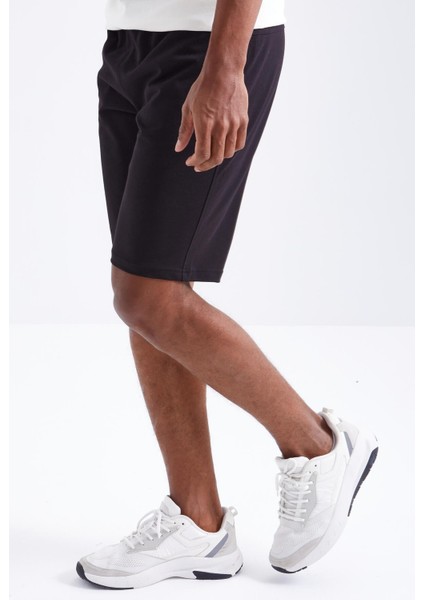Siyah Bağcıklı Standart Kalıp Basic Erkek Şort - 81212 fırsatları