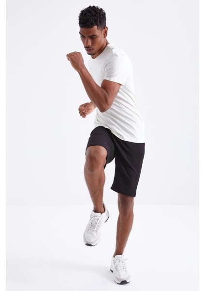 Siyah Bağcıklı Standart Kalıp Basic Erkek Şort - 81212 indirimleri