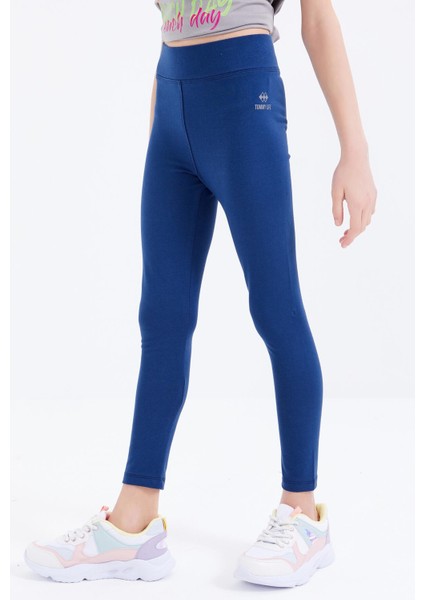 İndigo Yüksek Bel Dar Paça Kız Çocuk Tayt - 75047 fiyatları