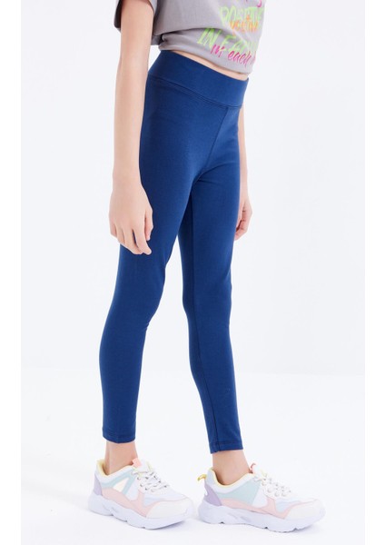 İndigo Yüksek Bel Dar Paça Kız Çocuk Tayt - 75047 fırsatları