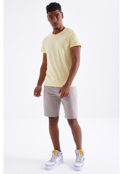 Koyu Bej Bağcıklı Standart Kalıp Basic Erkek Şort - 81212 modelleri