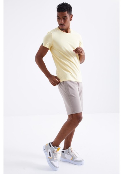 Koyu Bej Bağcıklı Standart Kalıp Basic Erkek Şort - 81212 indirimleri