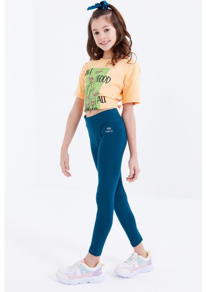Zümrüt Yüksek Bel Dar Paça Kız Çocuk Tayt - 75047