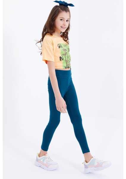 Zümrüt Yüksek Bel Dar Paça Kız Çocuk Tayt - 75047 indirimleri