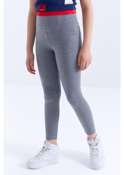 Gri Melanj Yüksek Bel Dar Paça Kız Çocuk Tayt - 75047 fiyatları