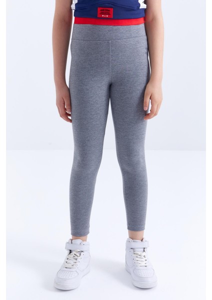 Gri Melanj Yüksek Bel Dar Paça Kız Çocuk Tayt - 75047 fırsatları