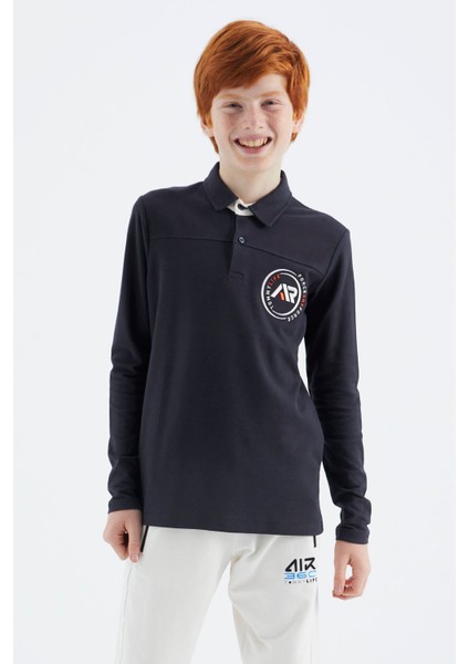 Lacivert Polo Yaka Erkek Çocuk T-Shirt - 11172