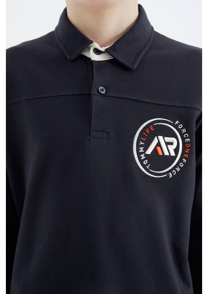 Lacivert Polo Yaka Erkek Çocuk T-Shirt - 11172 fırsatları