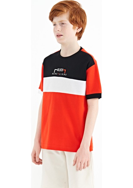 Fiesta Renk Geçişli Nakışlı Oversize Erkek Çocuk T-Shirt - 11159 modelleri