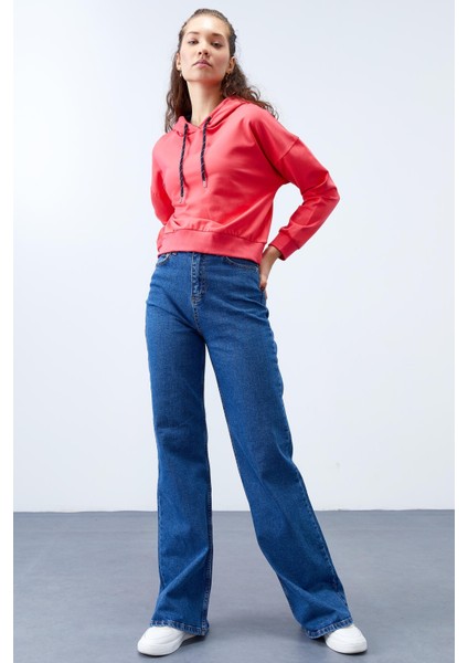 Fuşya Uzun Kol Rahat Form Kapüşonlu Kadın Sweatshirt - 97115 fiyatları