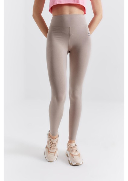 Koyu Bej Yüksek Bel Toparlayıcı Slim Fit Dar Paça Kadın Tayt - 94011 fiyatları