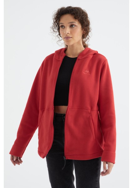 Fiesta Kapüşonlu Fermuarlı Rahat Form Kadın Polar Sweatshirt - 97233 modelleri