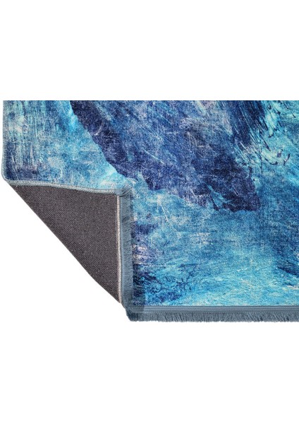 Oosterhout Modern Mavi Polyester Dikdörtgen Modern Desenli Pamuk Makinada Yıkanabilir Hav Toz Vermez Leke Tutmayan Kaymaz Taban Dijital Makine Baskı Salon Yolluk Mutfak Halı modelleri
