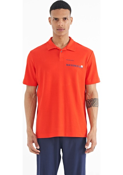 Fiesta Yazı Baskılı Standart Form Polo Yaka Erkek T-shirt - 88236