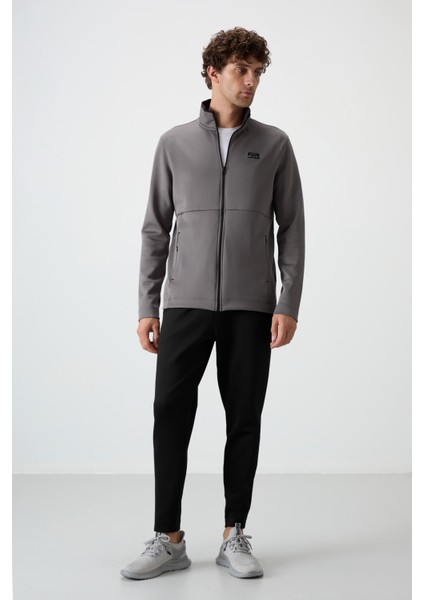 Bran Koyu Gri - Siyah Scuba Kumaş Erkek Eşofman Takım - 85199