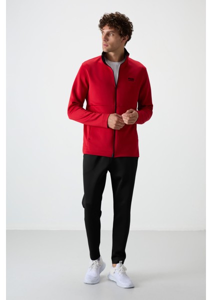 Bran Kırmızı - Siyah Scuba Kumaş Erkek Eşofman Takım - 85199