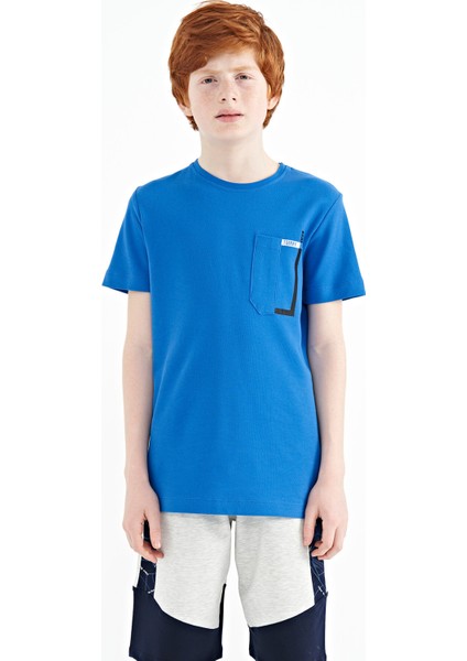 Saks Cep Detaylı O Yaka Standart Kalıp Erkek Çocuk T-Shirt - 11120