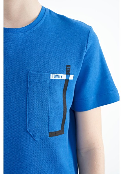 Saks Cep Detaylı O Yaka Standart Kalıp Erkek Çocuk T-Shirt - 11120 modelleri