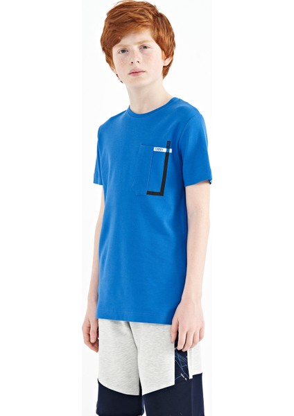 Saks Cep Detaylı O Yaka Standart Kalıp Erkek Çocuk T-Shirt - 11120 fırsatları