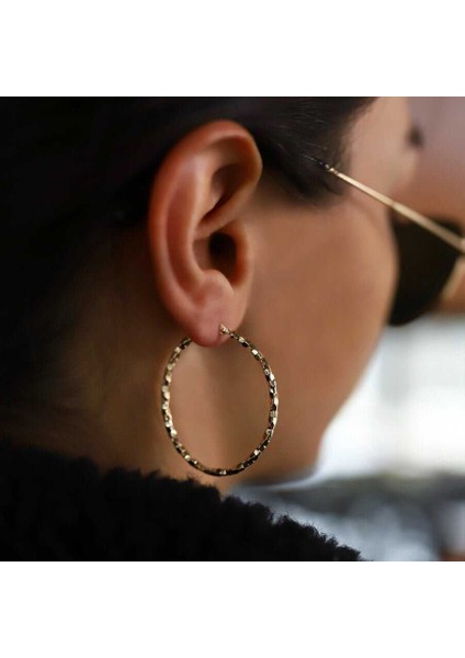 Large Kristal Halka Küpe