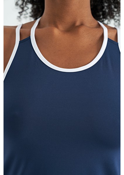 İndigo Çift Askılı Sırt Detaylı Standart Kalıp Kadın Spor Atlet - 97258 fiyatları