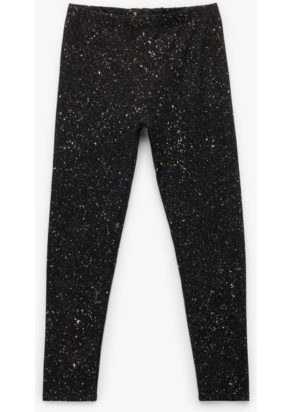 Sim Detaylı Dar Kalıp Pamuklu Tayt