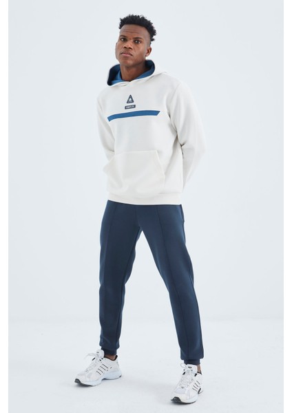 İndigo Bağcıklı Ön Dikiş Detaylı Standart Kalıp Erkek Eşofman Alt - 84994