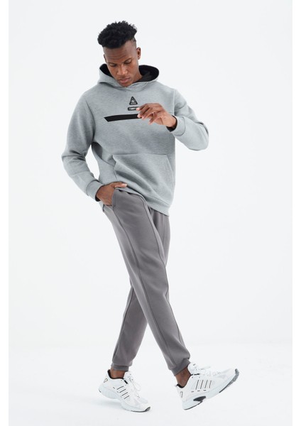 Koyu Gri Bağcıklı Ön Dikiş Detaylı Standart Kalıp Erkek Eşofman Alt - 84994