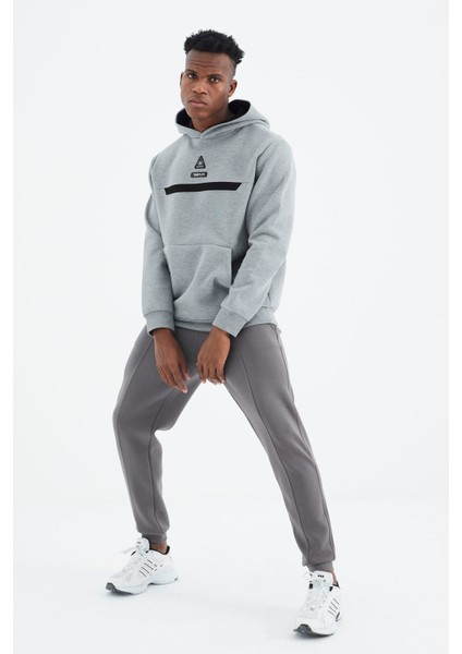 Koyu Gri Bağcıklı Ön Dikiş Detaylı Standart Kalıp Erkek Eşofman Alt - 84994 modelleri