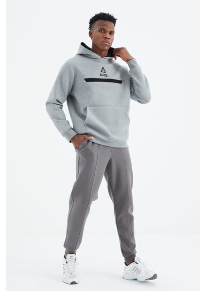 Koyu Gri Bağcıklı Ön Dikiş Detaylı Standart Kalıp Erkek Eşofman Alt - 84994 indirimleri