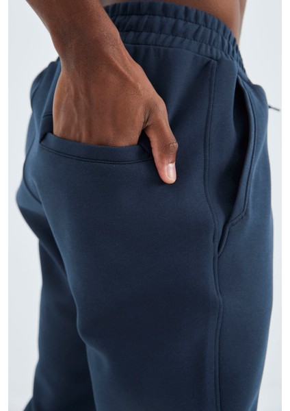 İndigo Bağcıklı Ön Dikiş Detaylı Standart Kalıp Erkek Eşofman Alt - 84994 indirimleri