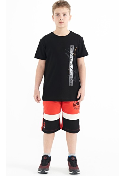 Fiesta Renkli Baskılı Bağcıklı Nakış Detaylı Standart Kalıp Erkek Çocuk Şort - 11129