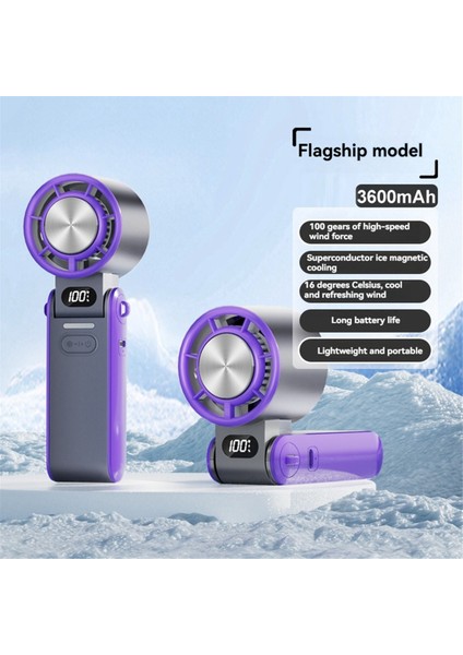 Taşınabilir Hava Soğutma Turbo Fan 3600MAH 100 Rüzgar Hızı Ayarlanabilir Açık Hava Katlanabilir El Tipi Fan Kordonlu Gri (Yurt Dışından) fiyatları