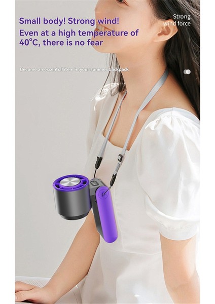 Taşınabilir Hava Soğutma Turbo Fan 3600MAH 100 Rüzgar Hızı Ayarlanabilir Açık Hava Katlanabilir El Tipi Fan Kordonlu Gri (Yurt Dışından) modelleri