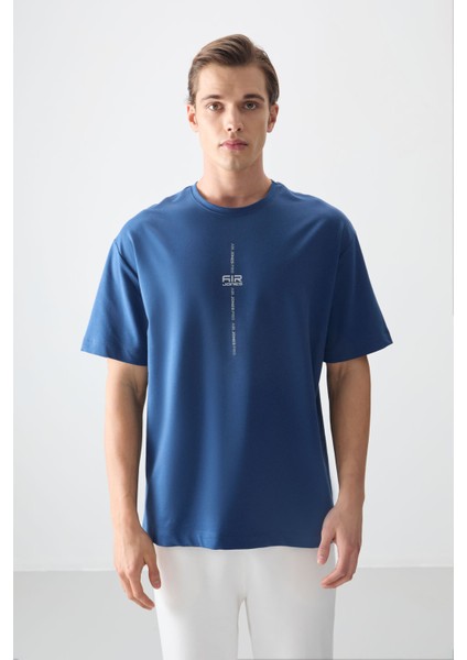 Parlament Pamuklu Kalın Yumuşak Dokulu Oversize Fit Baskılı Erkek T-Shirt - 88373