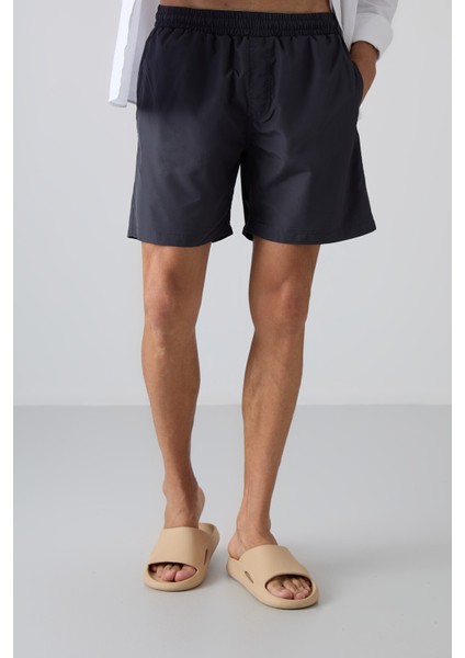 Antrasıt Hızlı Kuruyan Standart Fit Erkek Deniz Şortu - 81237