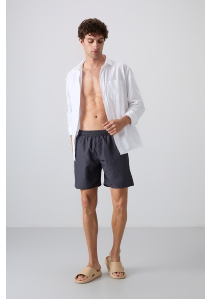Antrasıt Hızlı Kuruyan Standart Fit Erkek Deniz Şortu - 81237 fiyatları