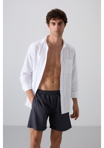 Antrasıt Hızlı Kuruyan Standart Fit Erkek Deniz Şortu - 81237 modelleri