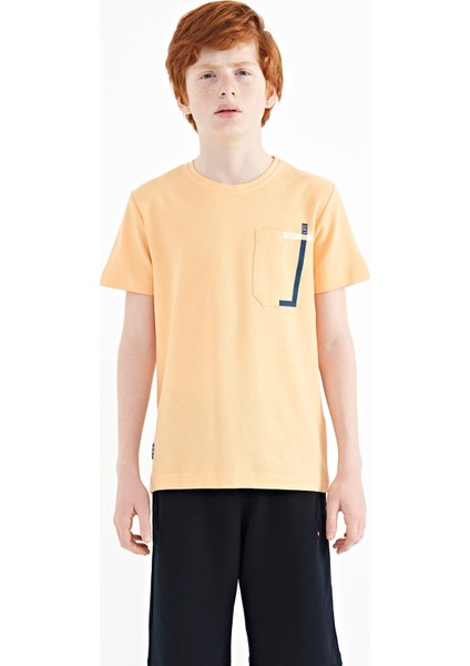 Kavun içi Cep Detaylı O Yaka Standart Kalıp Erkek Çocuk T-Shirt - 11120