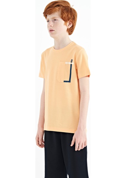 Kavun içi Cep Detaylı O Yaka Standart Kalıp Erkek Çocuk T-Shirt - 11120 fırsatları