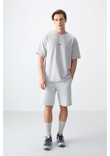 Taş Pamuklu Kalın Yumuşak Dokulu Oversize Fit Baskılı Erkek T-Shirt - 88373 fiyatları
