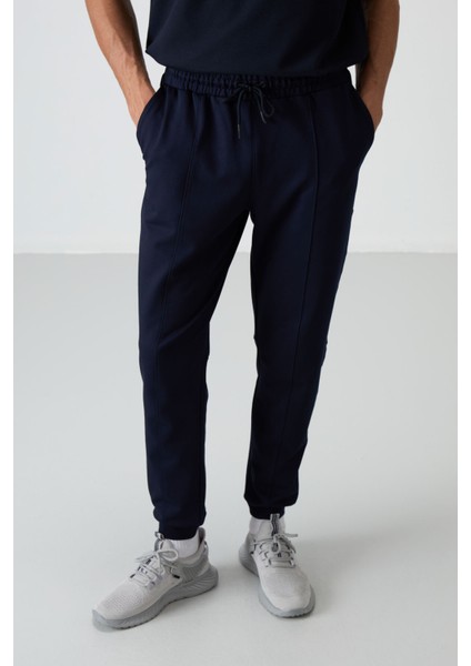 İndigo Pamuklu Yumuşak Dokulu Comfort Fit Nakışlı Erkek Jogger - 82123 modelleri