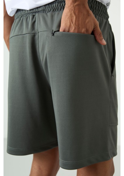 Haki Polyester Kalın Yumuşak Comfort Fit Erkek Şort - 81272 indirimleri
