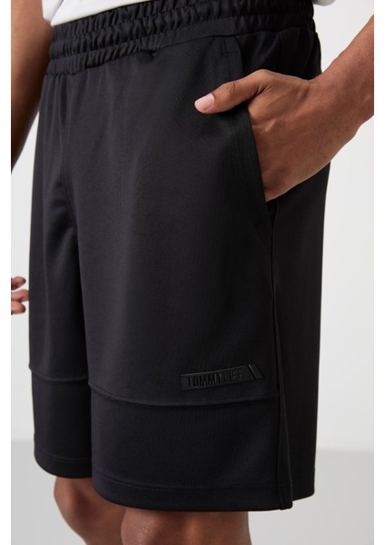 Siyah Polyester Kalın Yumuşak Comfort Fit Erkek Şort - 81272 modelleri