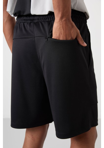 Siyah Polyester Kalın Yumuşak Comfort Fit Erkek Şort - 81272 indirimleri