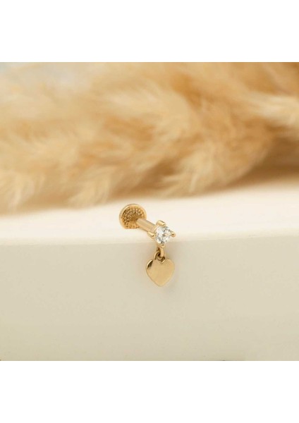 Taşlı Kalp Sallantılı Minimal Tragus Piercing fiyatları