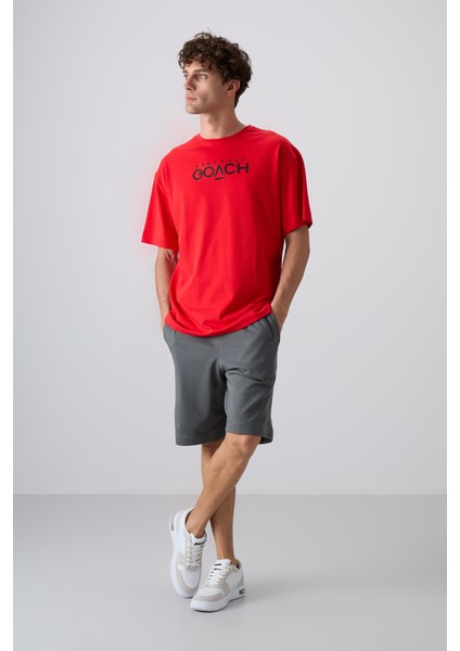 Fiesta Pamuklu Kalın Yumuşak Dokulu Oversize Fit Baskılı Erkek T-Shirt - 88329 fiyatları